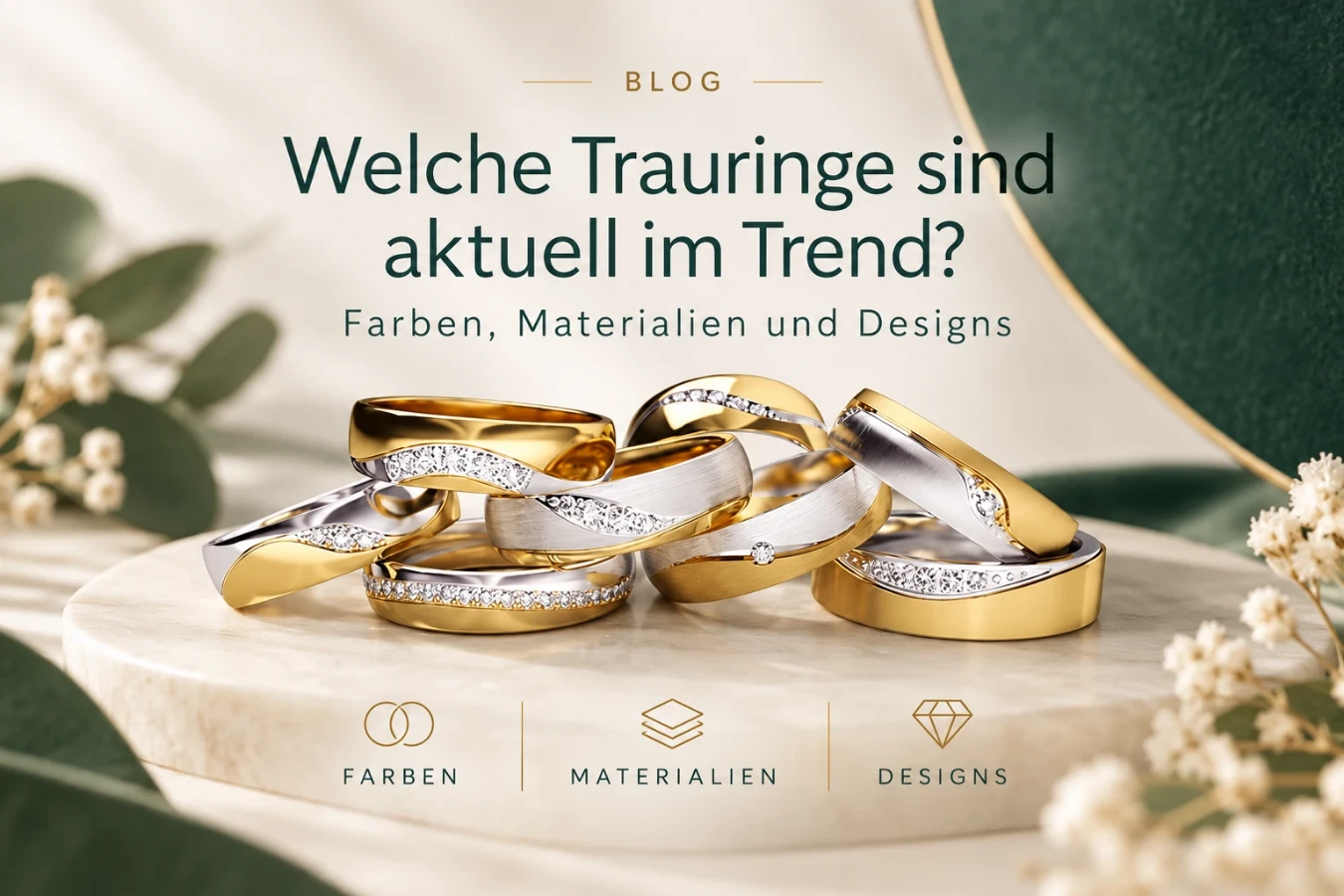 Welche Trauringe sind aktuell im Trend? Farben, Materialien und Designs